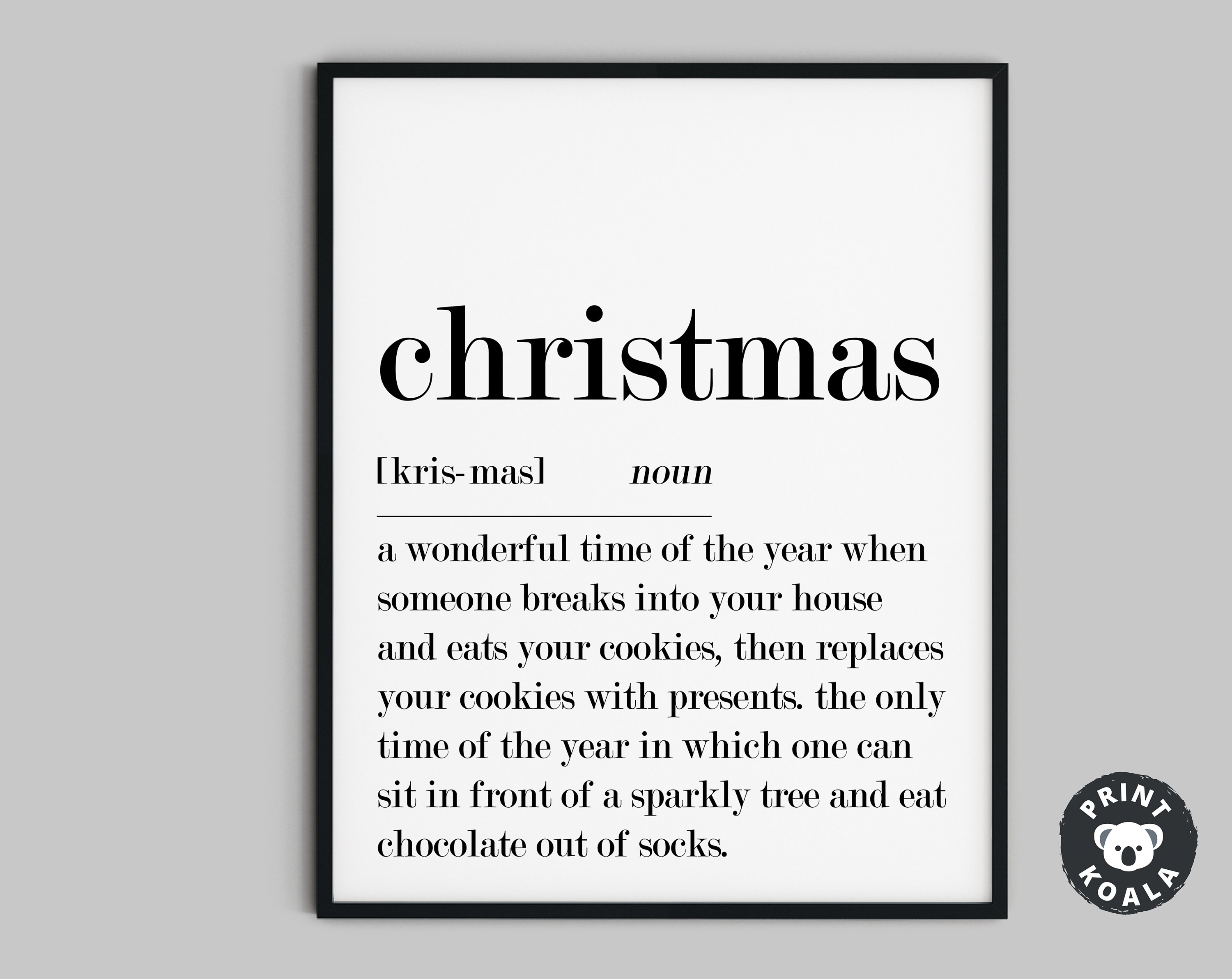 Christmas Definition Art Print: Modern Noel Wall Decor (digital