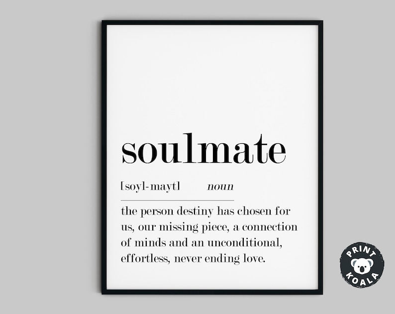 Soulmate Definition Print Instant Download Quote Print Etsy