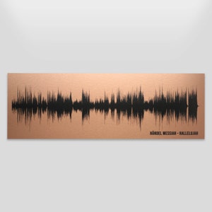 8th Anniversary Gift, Bronze Anniversary Gift, sound wave art, wedding song, wall art