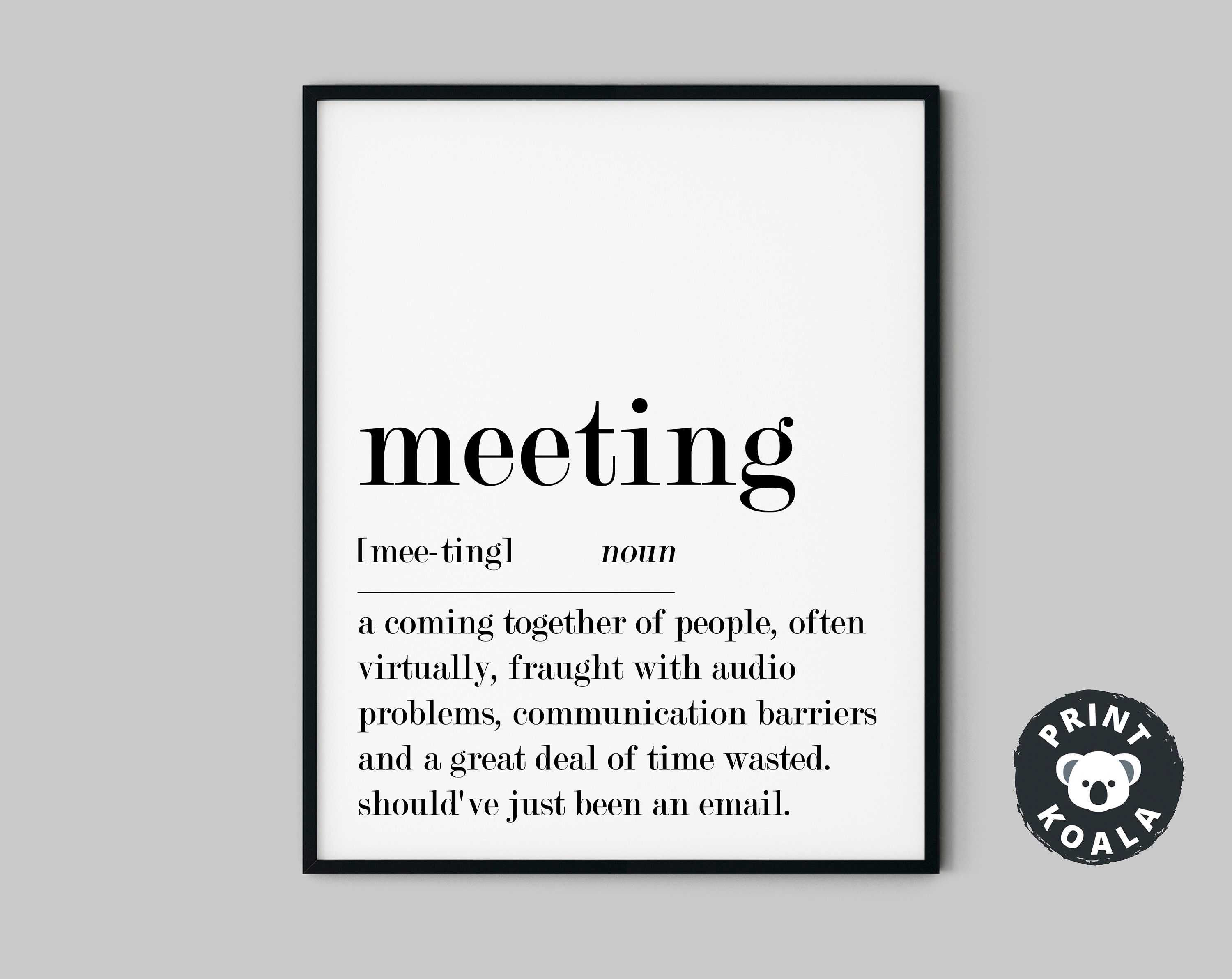 Definition Printable Set Meeting Room Decor Office Wall Art | Etsy