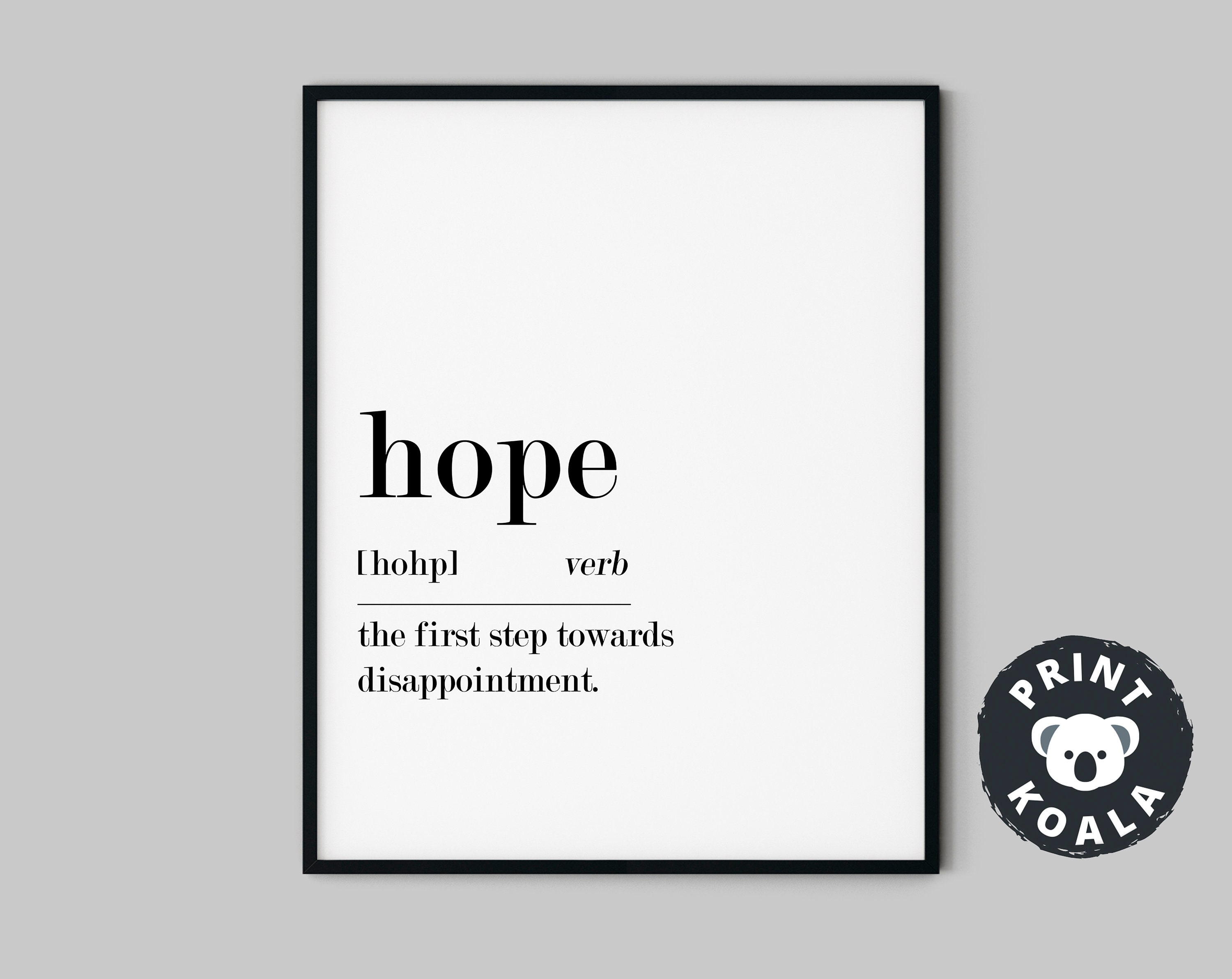 Hope Definition Printable Wall Art Hope Print Hope Etsy