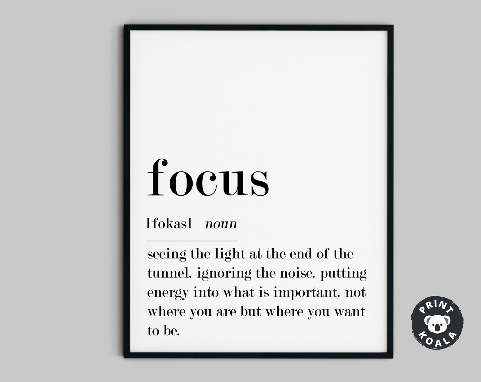 Focus Definition Home Office Prints Inspirational Quote Etsy