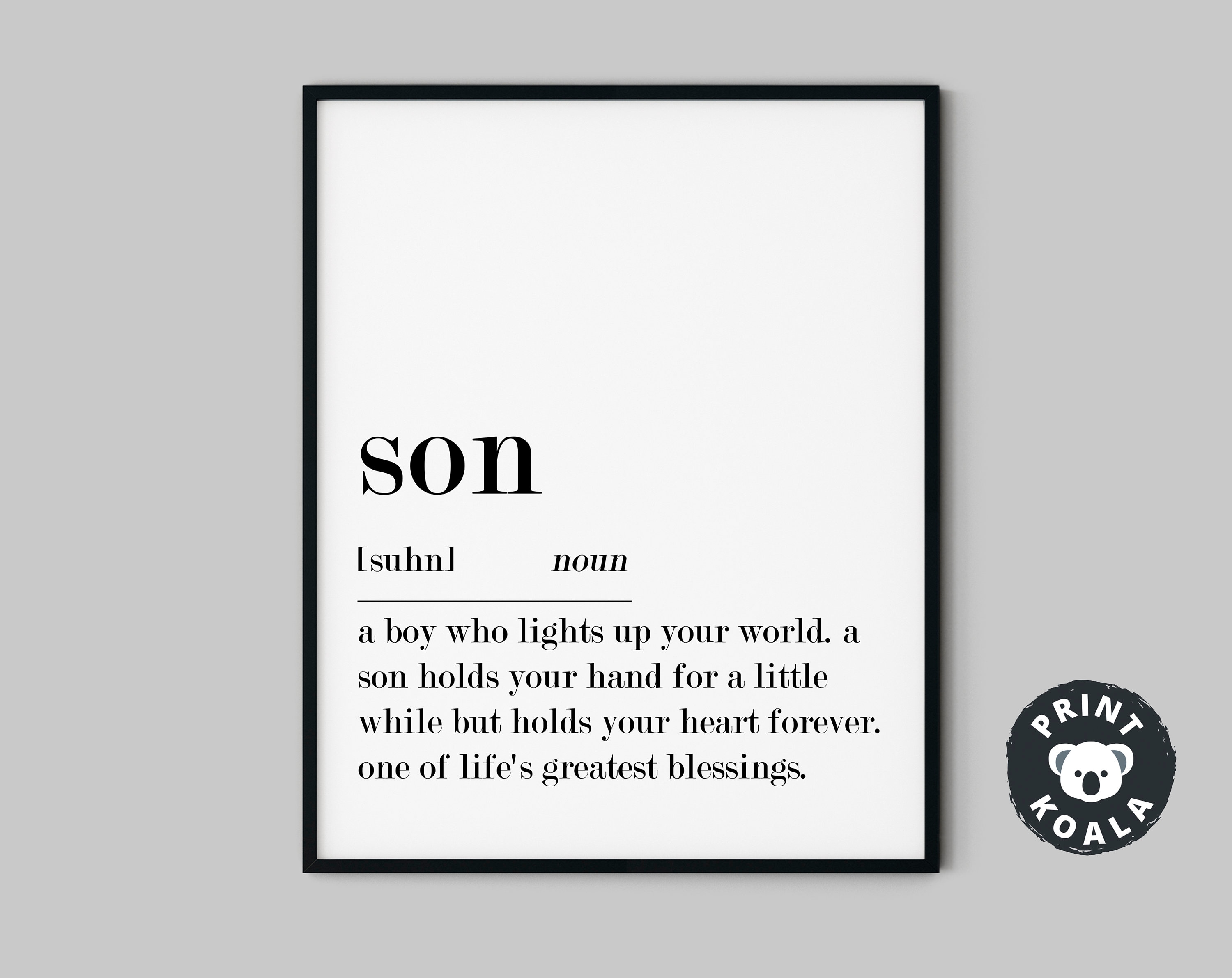Son Definition Print Family Print Gift From Mom Boys Room Etsy UK