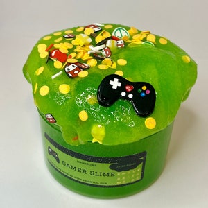 Gamer Jelly Slime- jelly slime, gamer, video games, green slime, slime, jelly, green jelly