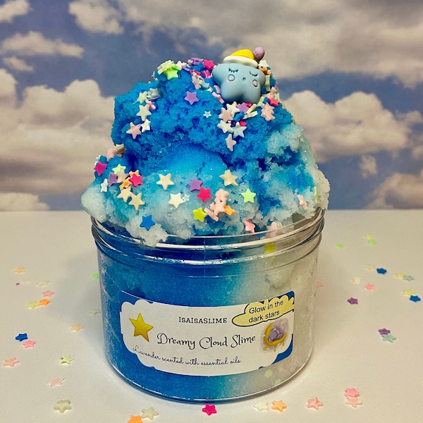 Dreamy Cloud Slime- slime, cloud slime, fluffy, dreamy, charm, glow in the dark stars,