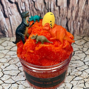 Dinosaur Lava Slime- slime, cloud slime, diy slime, lava slime, Dino slime, dinosaur slime, hot lava