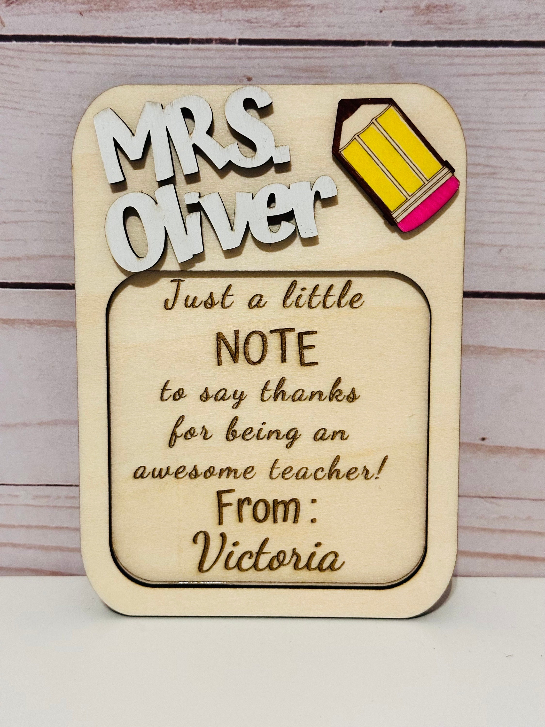 Teacher Appreciation Custom Made Post It Note Pad Holder - Etsy