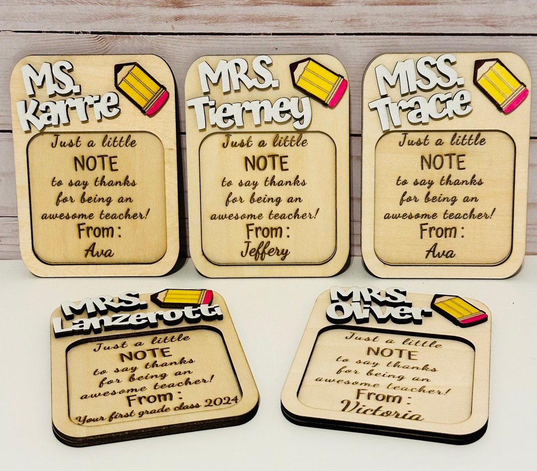 Teacher Appreciation Custom Made Post It Note Pad Holder - Etsy
