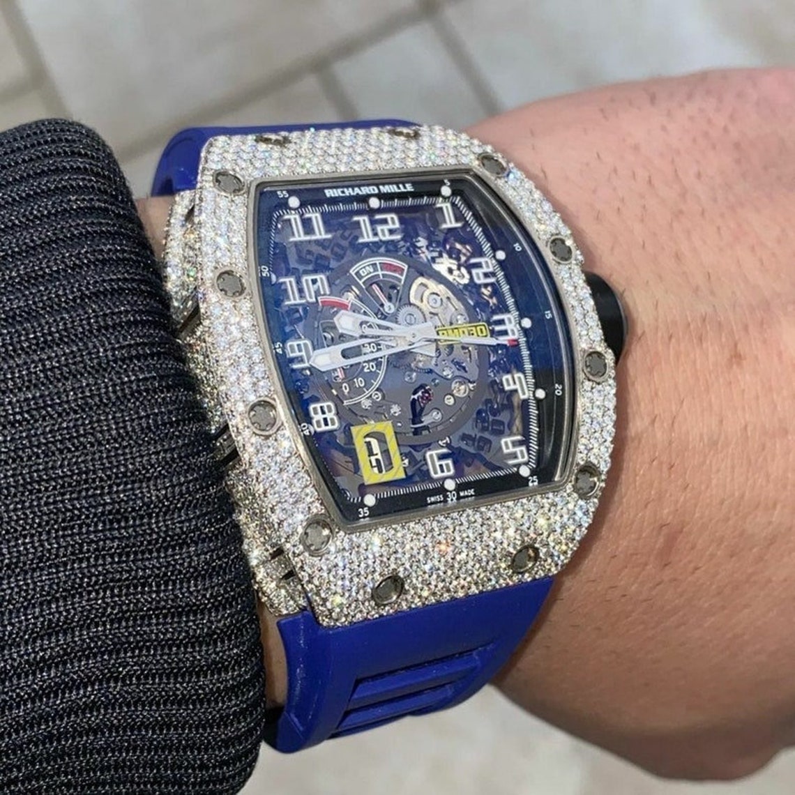 Luxury Iced Out Richard Mille Watch Moissanite Diamond Watch - Etsy