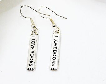 Book Earrings: 925 Sterling Silver, Book Lover Jewelry