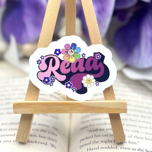 Read Book Sticker: Retro Floral Book Lover Decal
