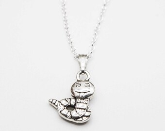 Bookworm Sterling Silver Necklace: Book Lover Gift
