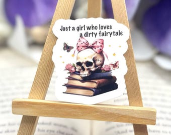 Skull Book Lover Sticker – Waterproof Kindle Decal