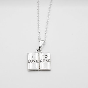 Open book bookish necklace for a book lover book addict necklace for a writer book necklace bookish jewelry