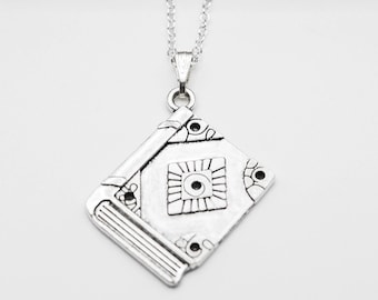 Sterling Silver Book Necklace: Bookish Jewelry Gift