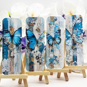 Zakładki do książek Blue Butterfly - romantyczne zakładki - urocze zakładki - booktok - bookmarker