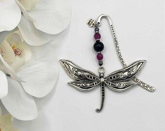 Dragonfly Beaded Hook Bookmark -  Book Lover Gift