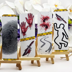 Thriller laminated bookmarks for a mystery reader bookmarks  unique book merch