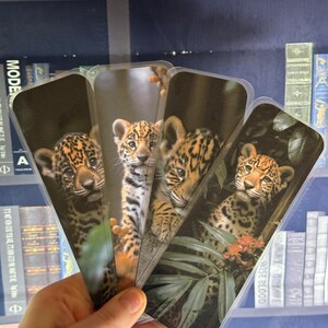 Zakładki do książek Baby Jungle Cats dla miłośników książek zakładki do książek z motywem dzikich kotów wyjątkowe gadżety książkowe urocze akcesoria do książek z motywem dzikich zwierząt zakładki do książek bookstagram