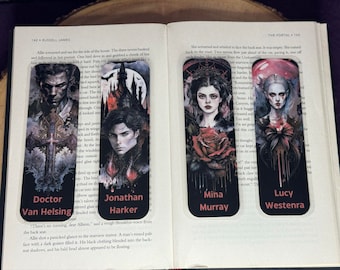 Dracula dark fairytale laminated bookmarks for a horror reader spooky gothic bookmarks  unique book merch