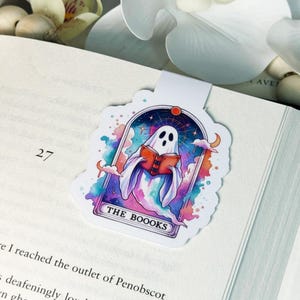 Halloween Ghost Magnetic Bookmark: Book Lover Gift