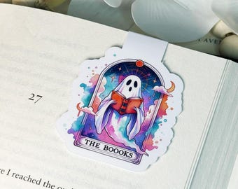 Marcapáginas magnético de fantasma de Halloween: regalo para amantes de la lectura