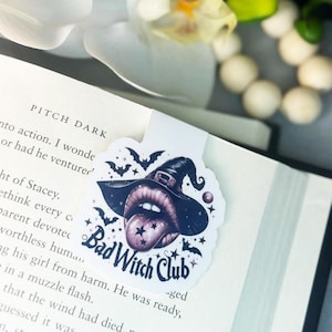 Bad Witch Club Magnetic Bookmark: Halloween Book Lover Gift