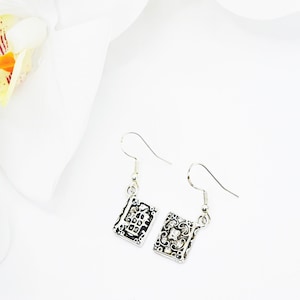 Bookish earrings -bookish jewelry - Book Earrings - Small Everyday Earrings - Charm Earrings - Book Lover Gift - Reading Jewelry