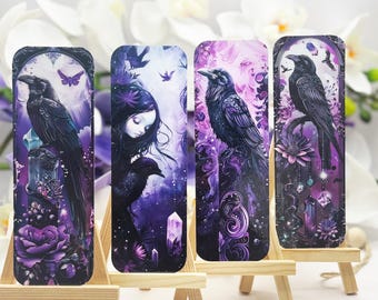 Raven Bookmarks: Gothic Fantasy Reader, Spooky Halloween (Laminated)