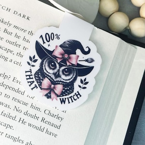 Halloween Owl Magnetic Bookmark: Witch Bookish Gift