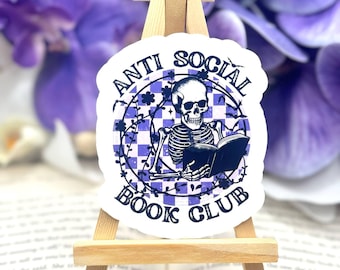 Anti Social Book Club Sticker: Funny Bookish Decal