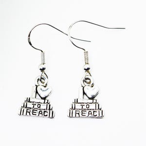 I love to read 925 sterling silver Bookish earrings  Book earrings for a book lover bookish jewelry book jewellery