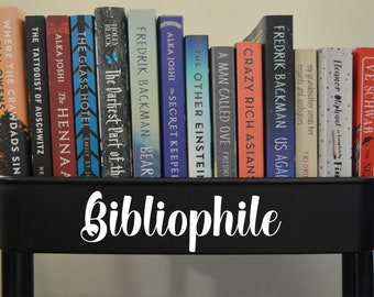 Bibliophile Book Cart Sticker: Custom Vinyl Decal