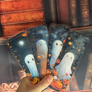 Ghosts laminated bookmarks for a fantasy gothic reader spooky bookmarks  unique book merch