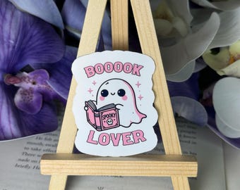 Book Lover Ghost Sticker: Spooky Kindle Sticker