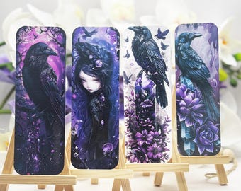 Raven Gothic Bookmarks: Fantasy Reader Gift