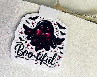 Marcapáginas magnético de Halloween con fantasmas: un regalo para lectores amantes de los libros