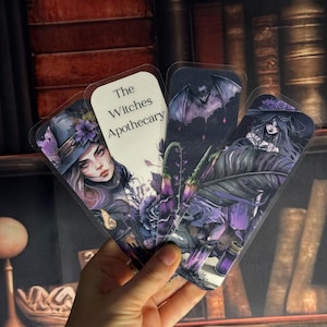 Witches Apothecary laminated bookmarks for a fantasy gothic reader spooky bookmarks halloween unique book merch