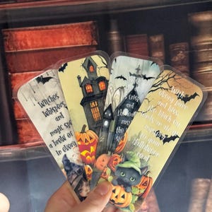 ファンタジーゴシック読者のためのハロウィーンラミネートブックマーク不気味なブックマークユニークな本のグッズ