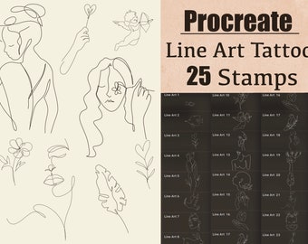 Line Drawing Tattoo Etsy