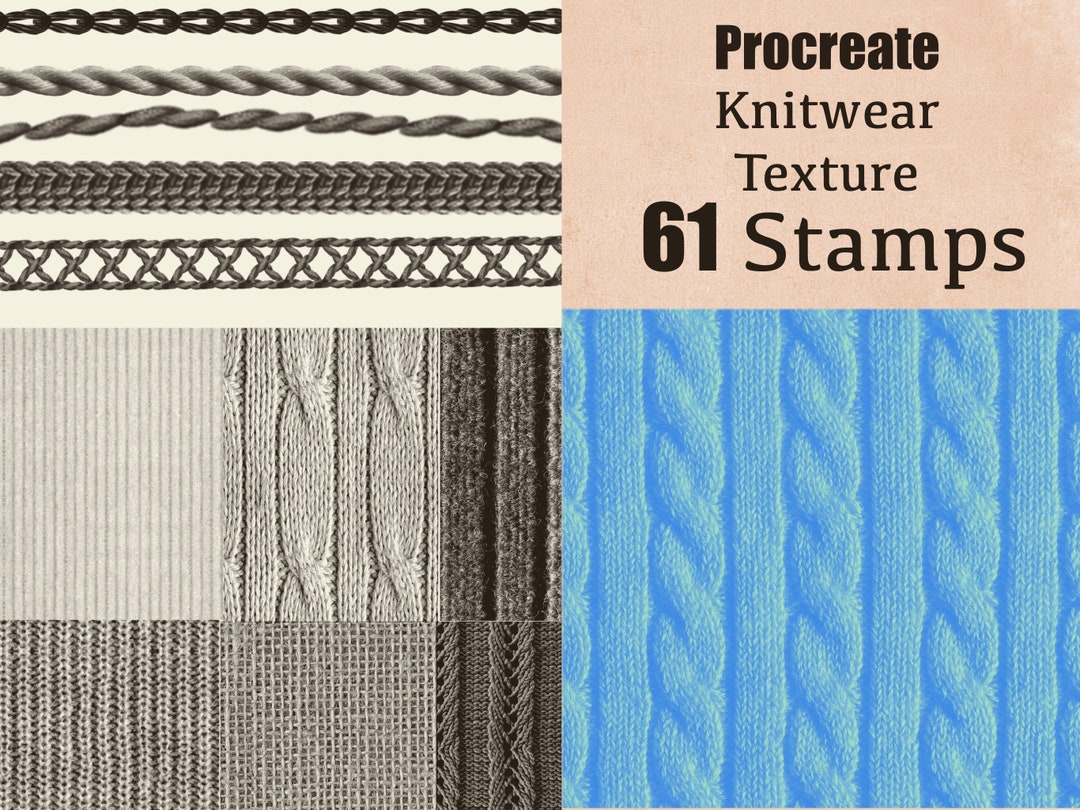 61 Procreate Knitwear Texture Knit Pattern Brushes Knit Etsy