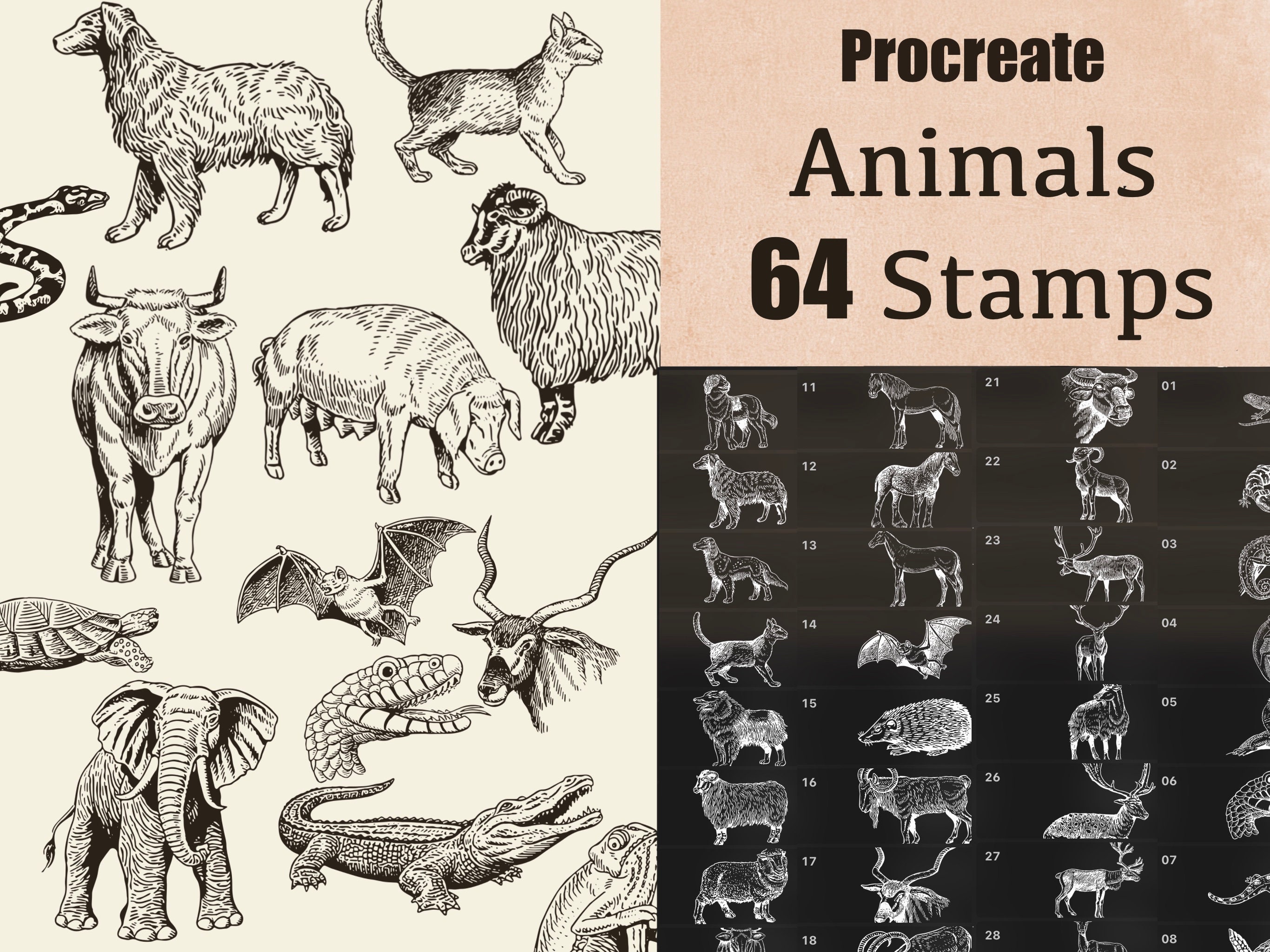 64 Procreate Animals Stamps , Procreate Dogs Stamps, Procreate Forest ...