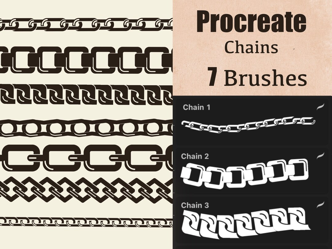 7 Procreate Chain Brushes, Procreate Jewelry Design, Procreate Chains ...