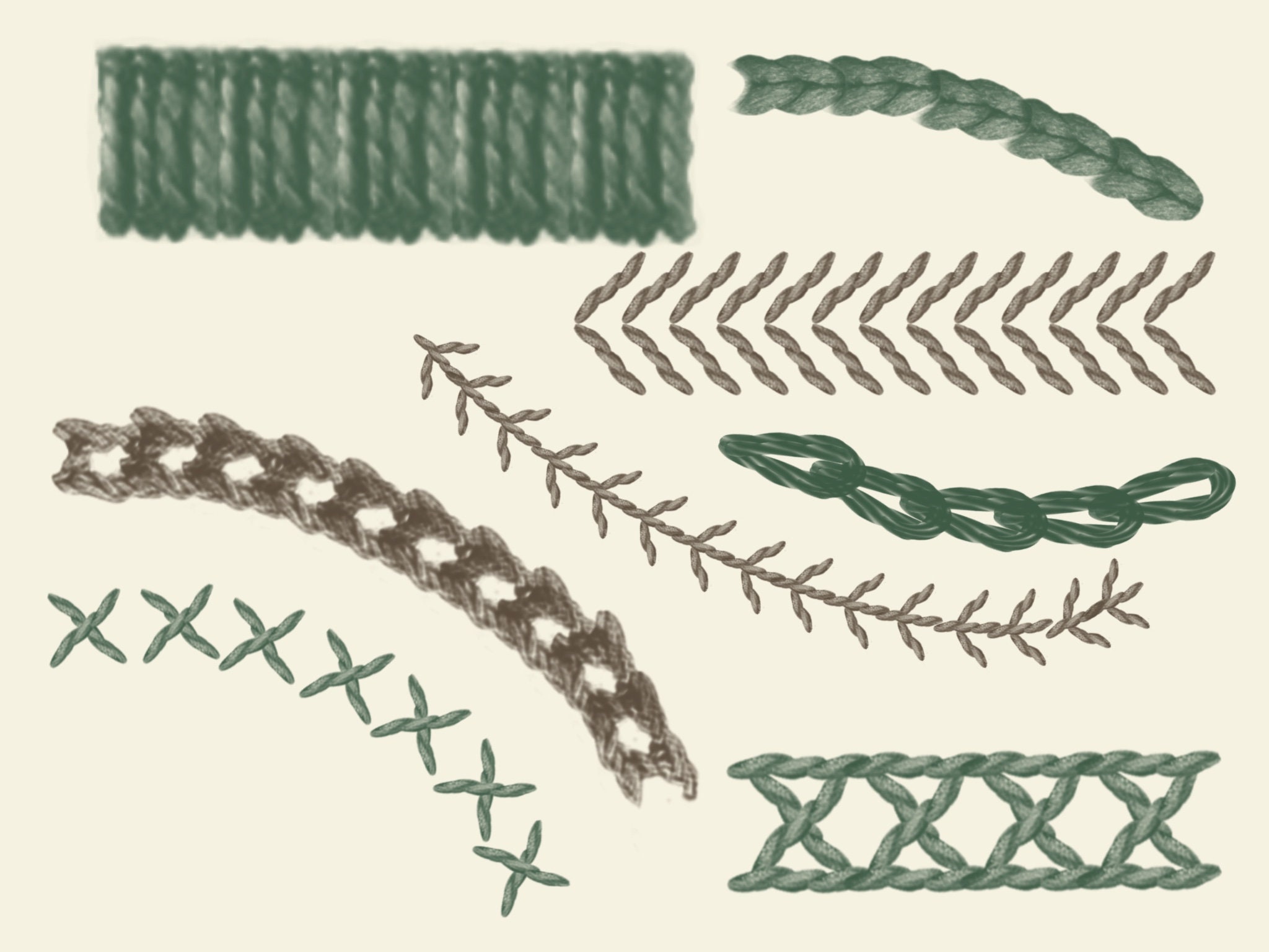 40 Procreate Stitches Brush, Procreate Skirt Hem, Crafty Stitches