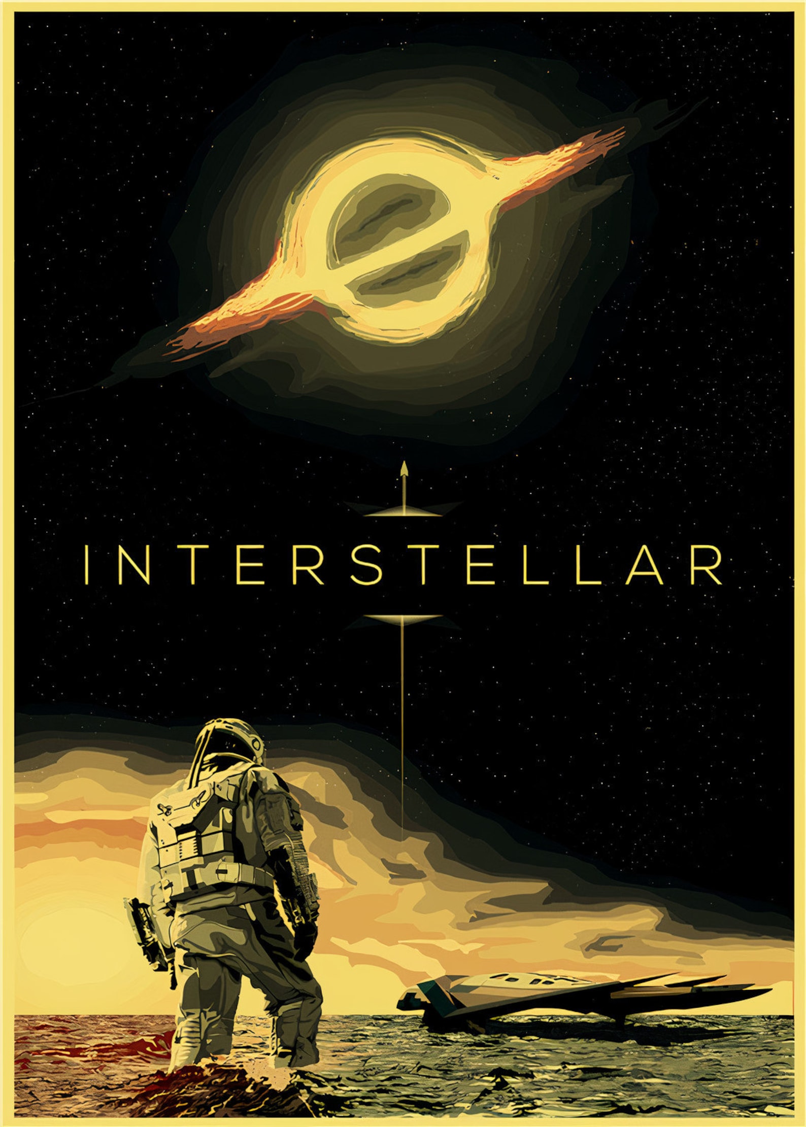 Interstellar Movie Print Minimalist Vintage Poster Christopher Etsy