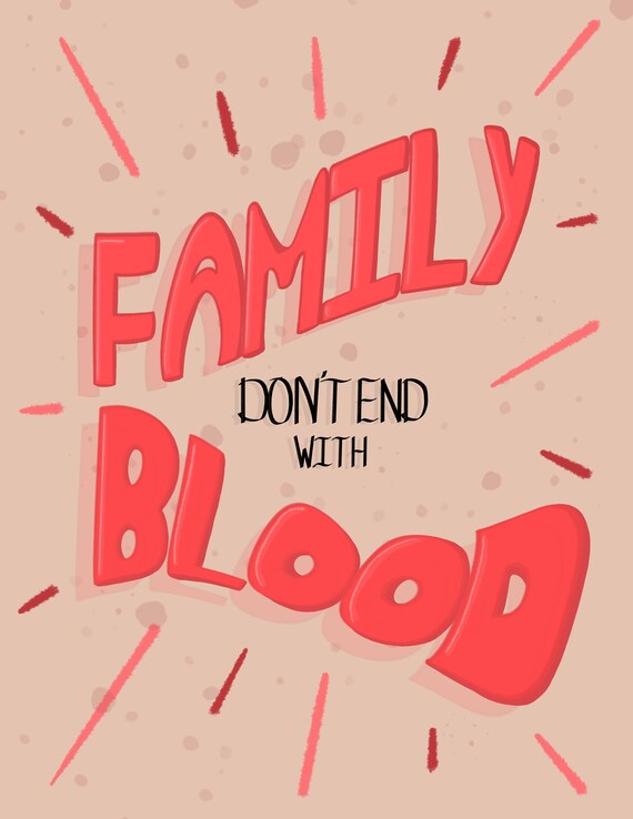 Familie endet nicht mit Blut übernatürliche Digitaldruck Etsy