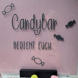 Candybar Aufkleber Hochzeit - Schriftzug Sweet Table Naschbar