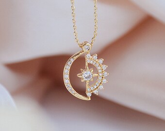Sun and Moon Necklace - Etsy