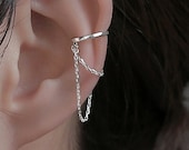 Duo Chain Ear Cuff Earrings, Silver Tassel Ear Cuffs, Ear Cuff No Piercing, Ear Cuff Chain Earrings, Chain Ear Cuffs, Conch Earrings