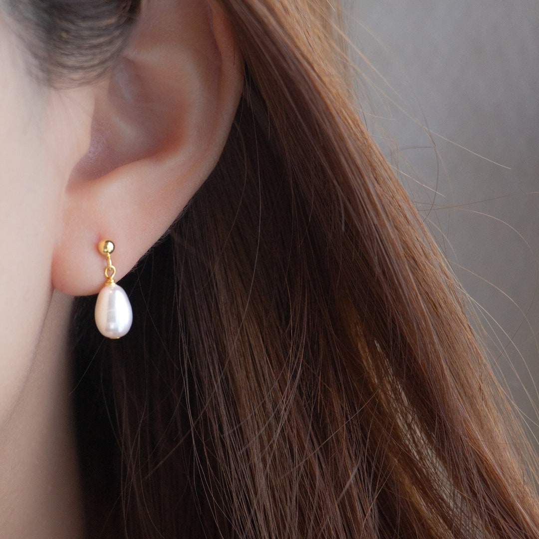 Real Pearl Drop Earrings Natural Freshwater Baroque Pearls - Etsy